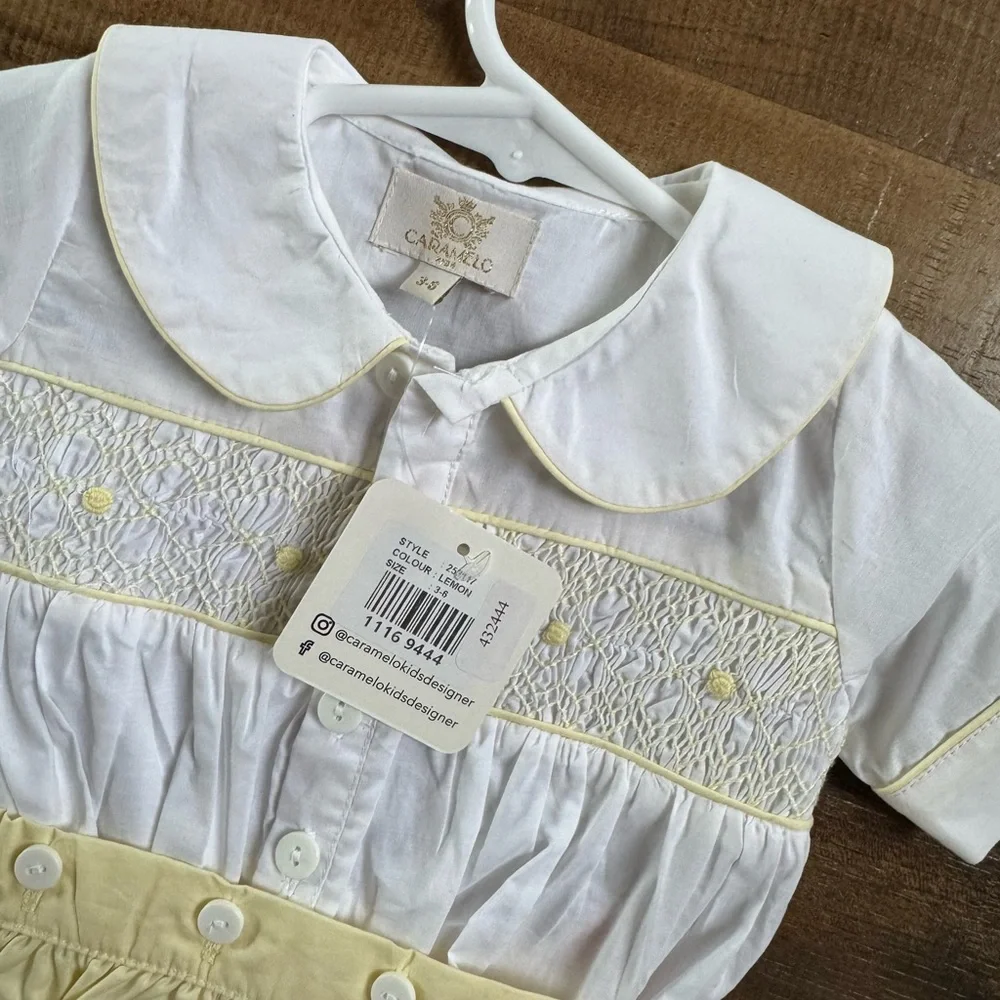 White and Yellow Kids Romper